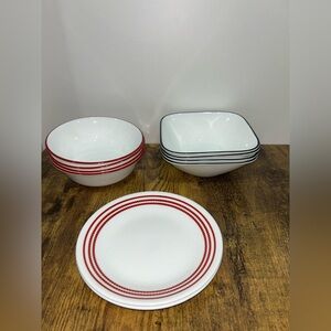 Corelle Bowls 2 Sets of Bowls + 3 plates